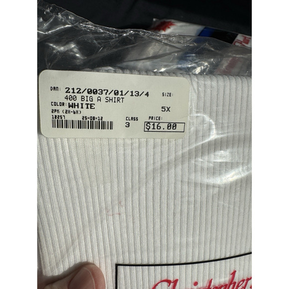 Christopher Hart Tank Top A-shirts White 2 Pack Big and Tall Men's 5X Undershirt - Picture 5 of 6